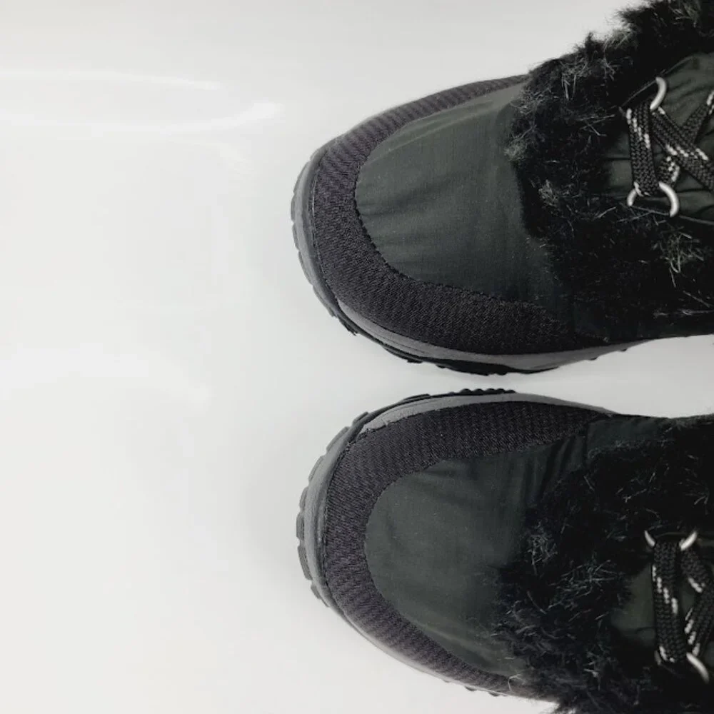The North Face Girl's‎ Black Nuptse Fur Ankle Winter Snow Boot Size 4